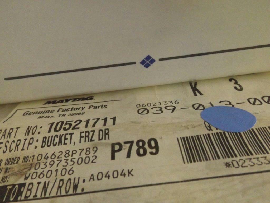 MAYTAG WHIRLPOOL REFRIGERATOR 10521711 FRZ DOOR BIN NEW MAYTAG WHIRLPOOL REFRIGERATOR 10521711 FRZ DOOR BIN NEW